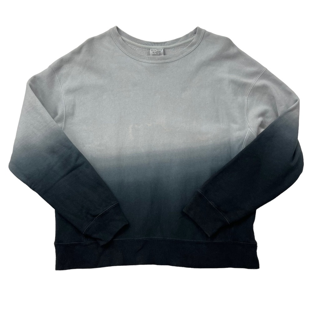 Champion Reverse Weave Women Pullover Sweatshirt Blue Ombre Crewneck Extra Large